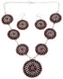 Red Oyster Shell Authentic Sterling Silver Link Necklace Earrings Set NS28711